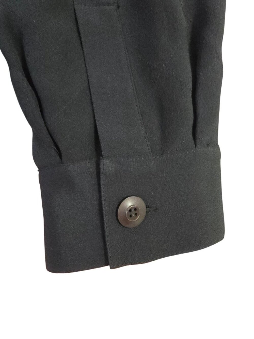 Vintaeg Due Per Due Black Silk Womens Lightweight Jacket Mandarin Collar Size 12 - Picture 8 of 8